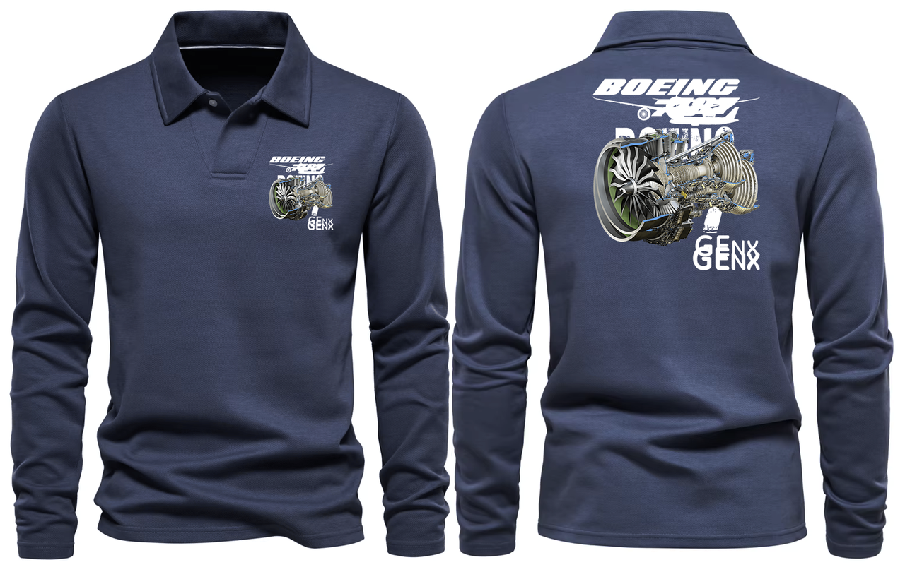 BOEING 777 GENX  LONG SLEEVE  POLO