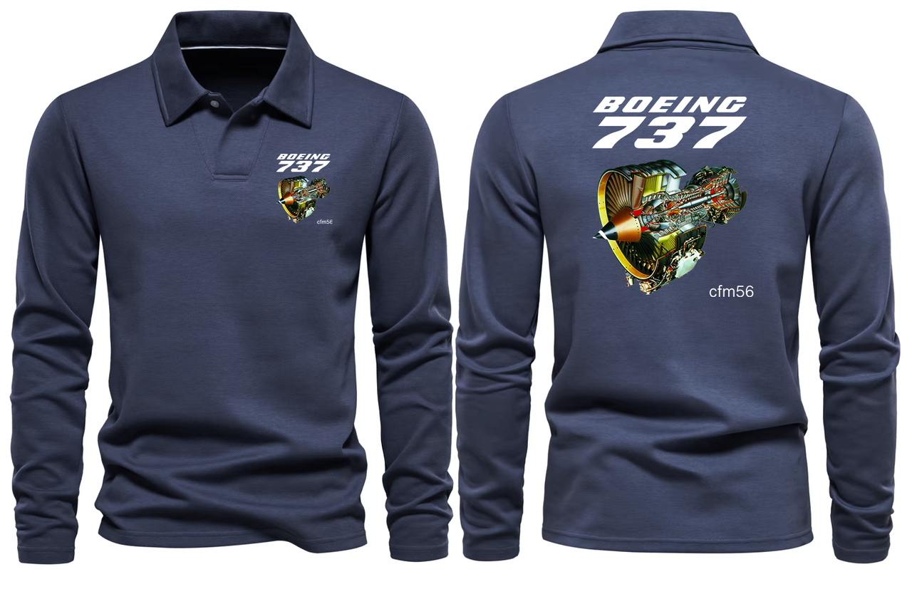 BOEING 737 LONG SLEEVE  POLO