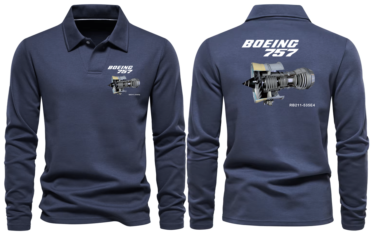 BOEING 757 LONG SLEEVE  POLO