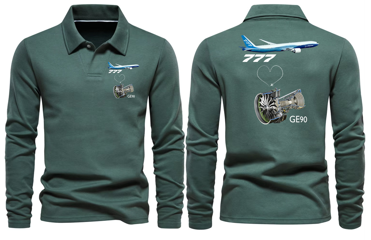 BOEING 777 G90 LONG SLEEVE  POLO