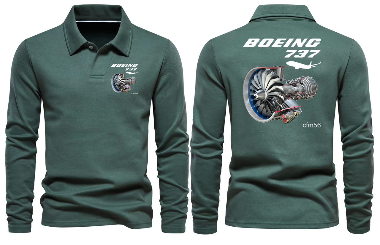 BOEING 737 LONG SLEEVE  POLO