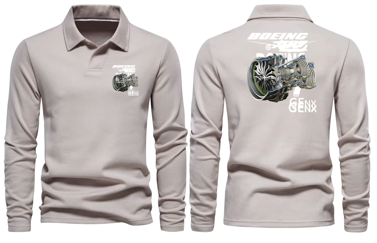 BOEING 777 GENX  LONG SLEEVE  POLO