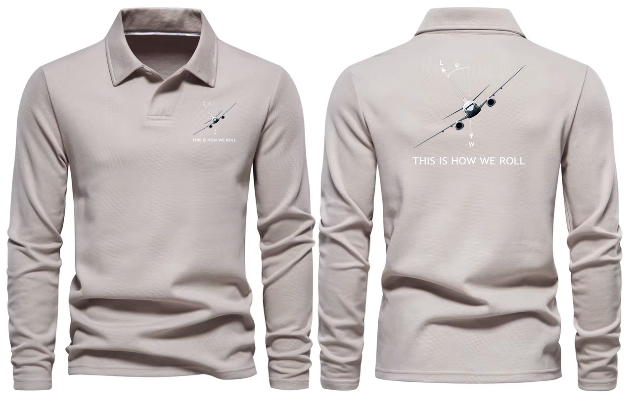 BOEING THIS IS HOW TO  WE ROLL LONG SLEEVE  POLO