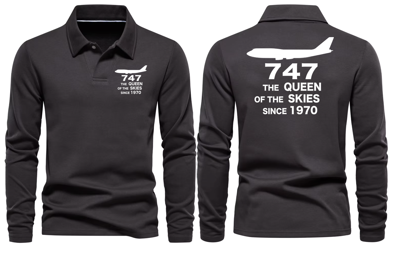 BOEING 747 LONG SLEEVE  POLO