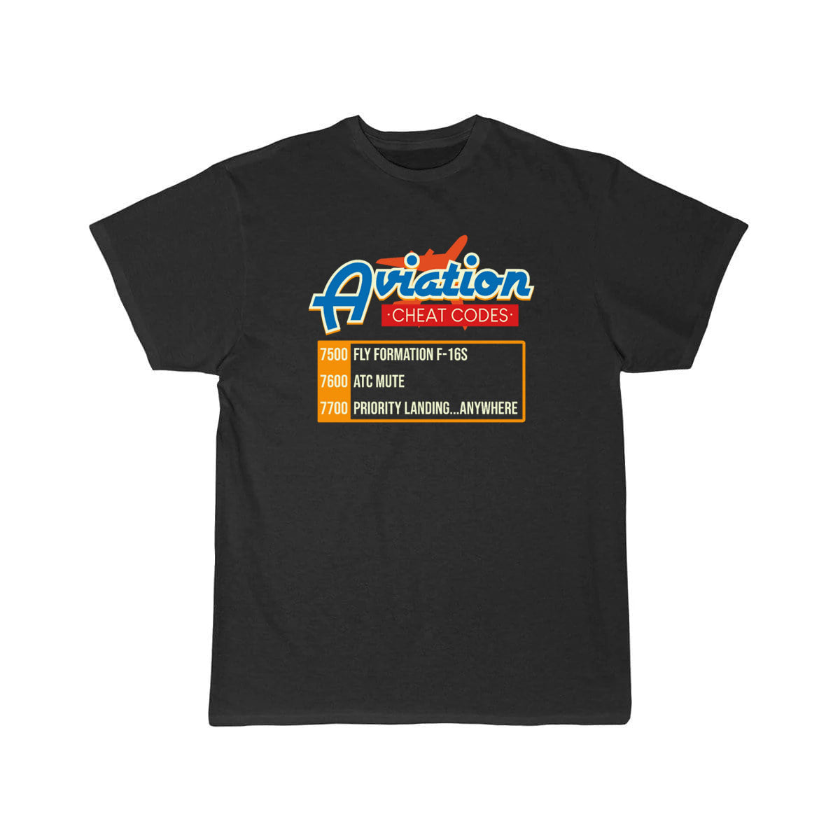 Aviation Cheat Codes print Airplane Pilot ATC T-SHIRT THE AV8R