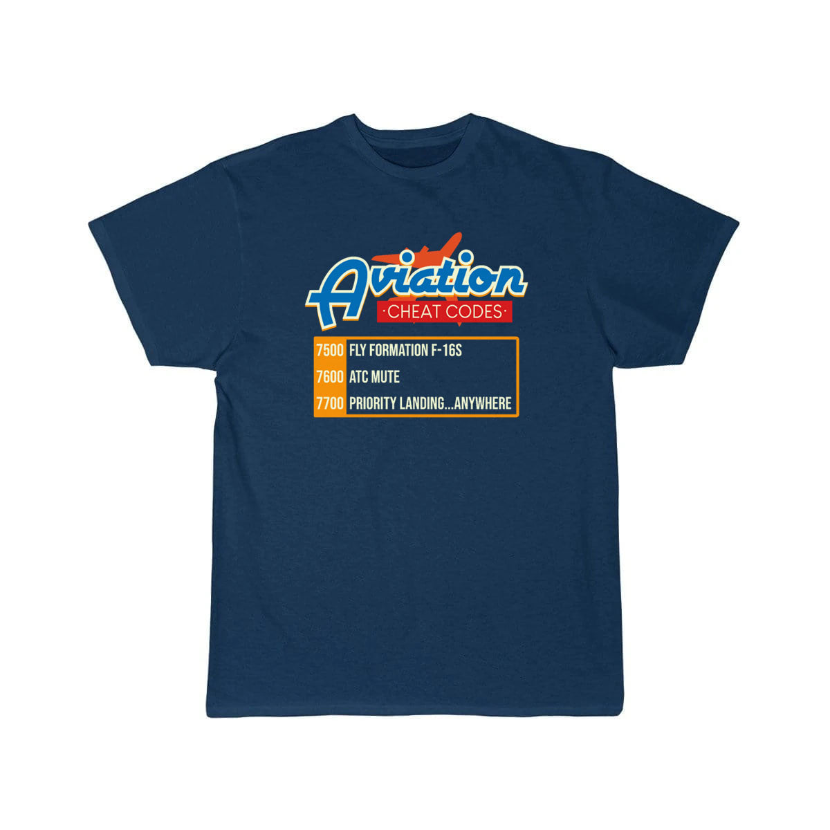 Aviation Cheat Codes print Airplane Pilot ATC T-SHIRT THE AV8R