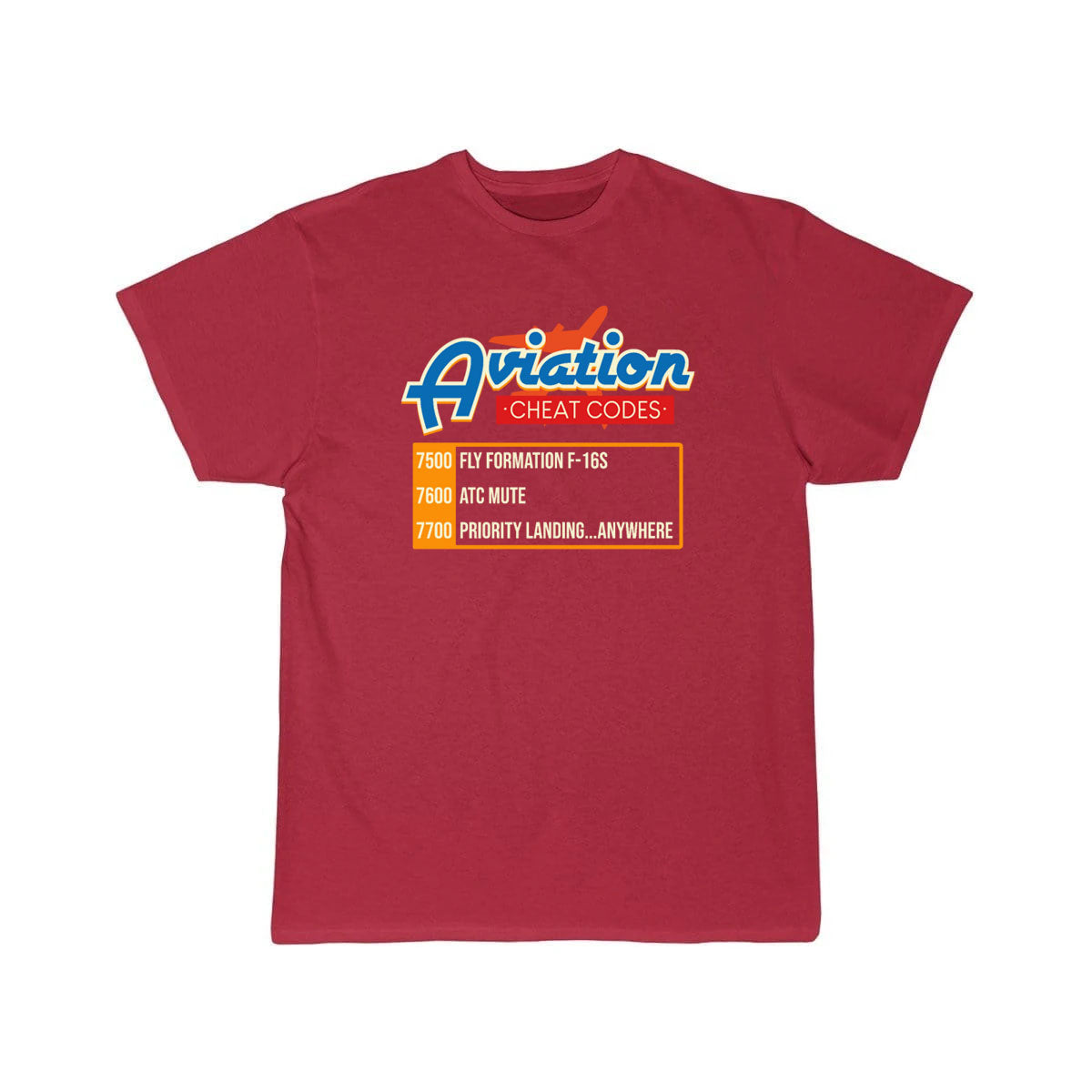 Aviation Cheat Codes print Airplane Pilot ATC T-SHIRT THE AV8R