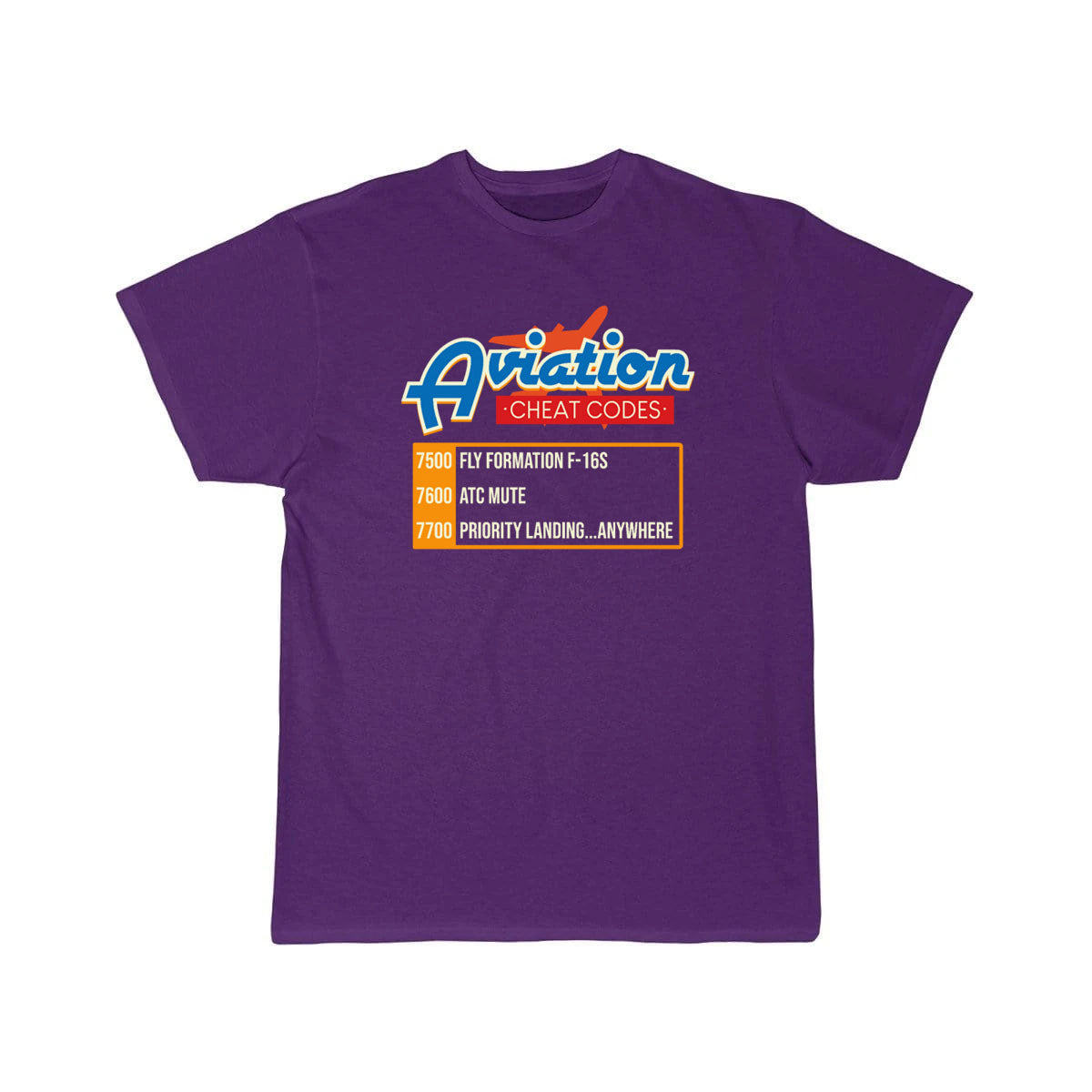 Aviation Cheat Codes print Airplane Pilot ATC T-SHIRT THE AV8R