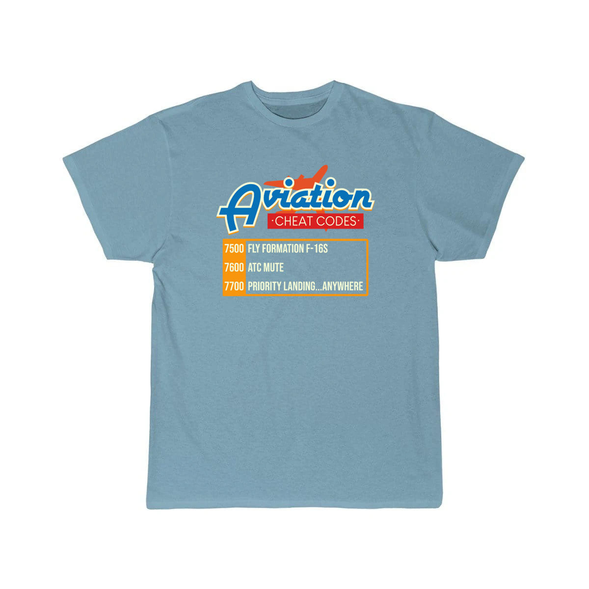 Aviation Cheat Codes print Airplane Pilot ATC T-SHIRT THE AV8R