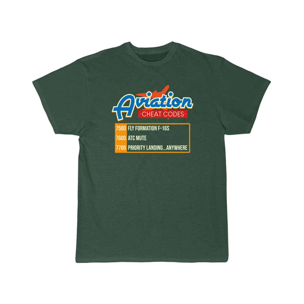 Aviation Cheat Codes print Airplane Pilot ATC T-SHIRT THE AV8R