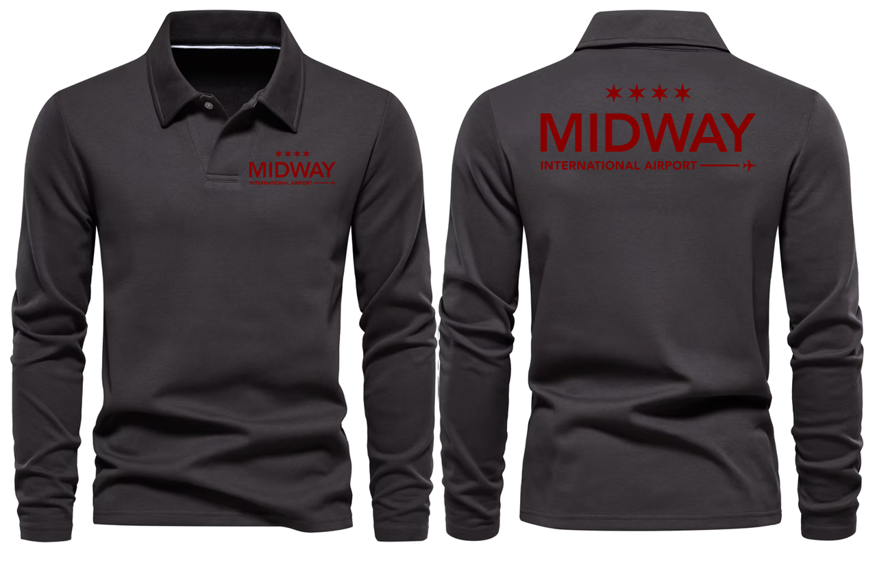 MIDWAY AIRPORT LONG SLEEVE  POLO