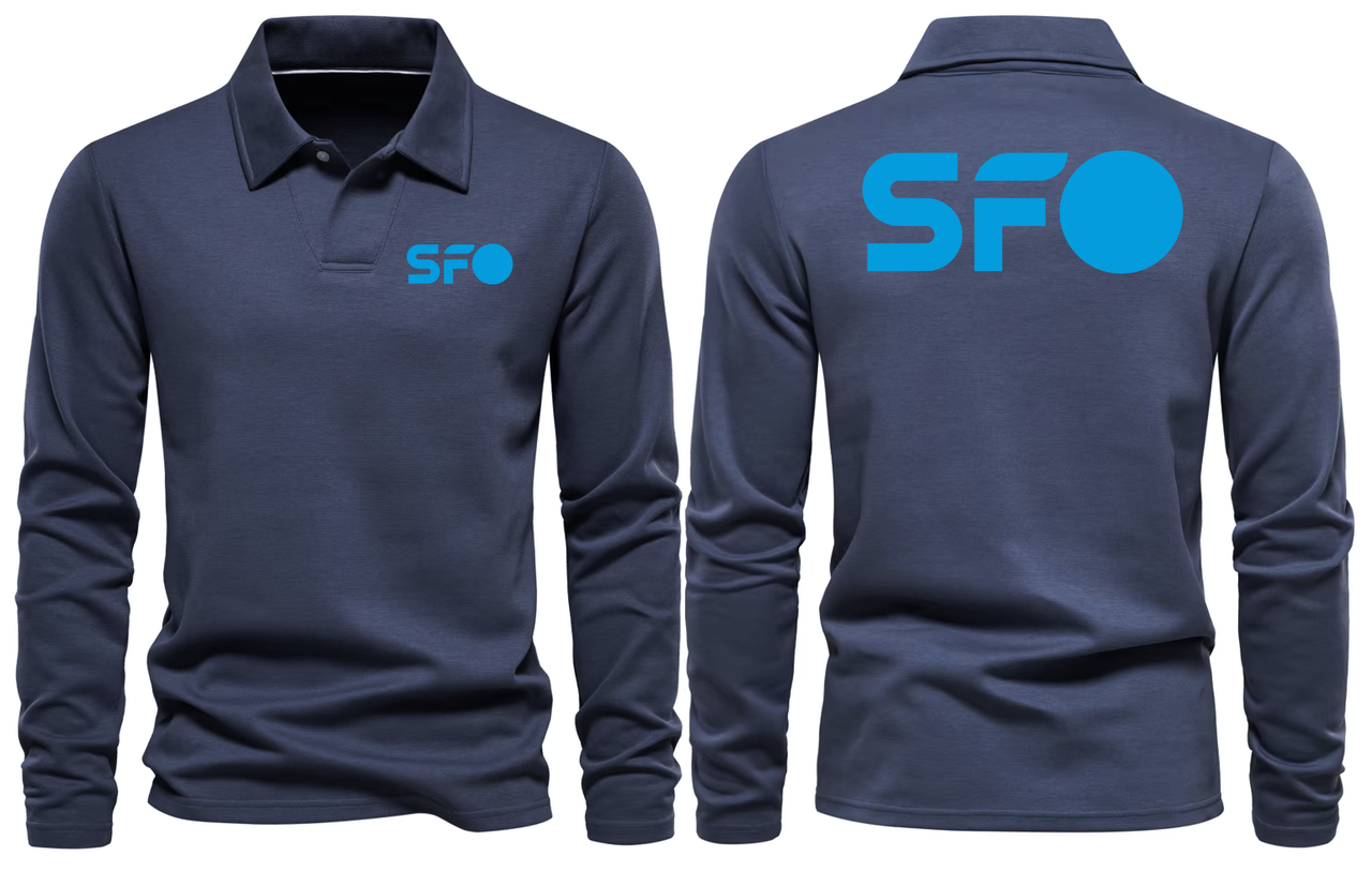 SFO AIRPORT LONG SLEEVE  POLO
