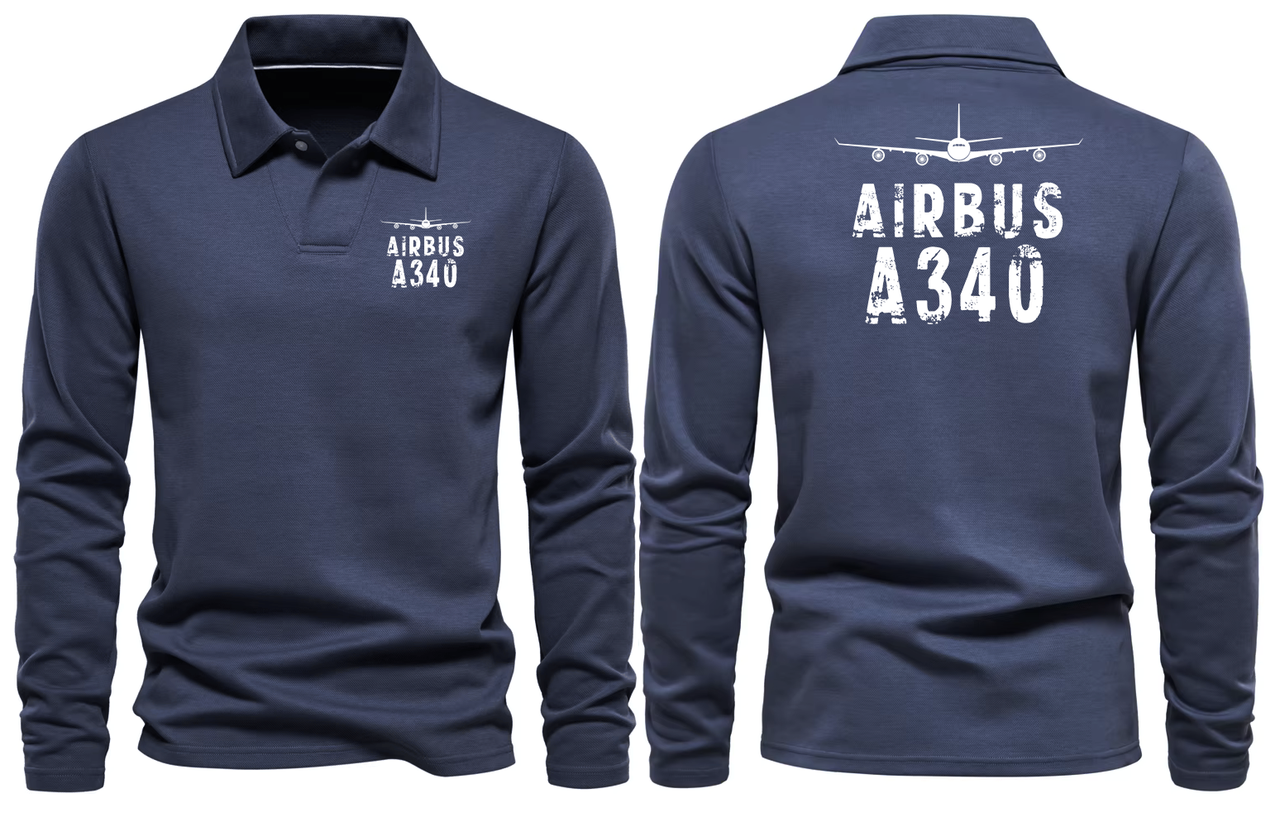 AIRBUS A340 LONG SLEEVE  POLO