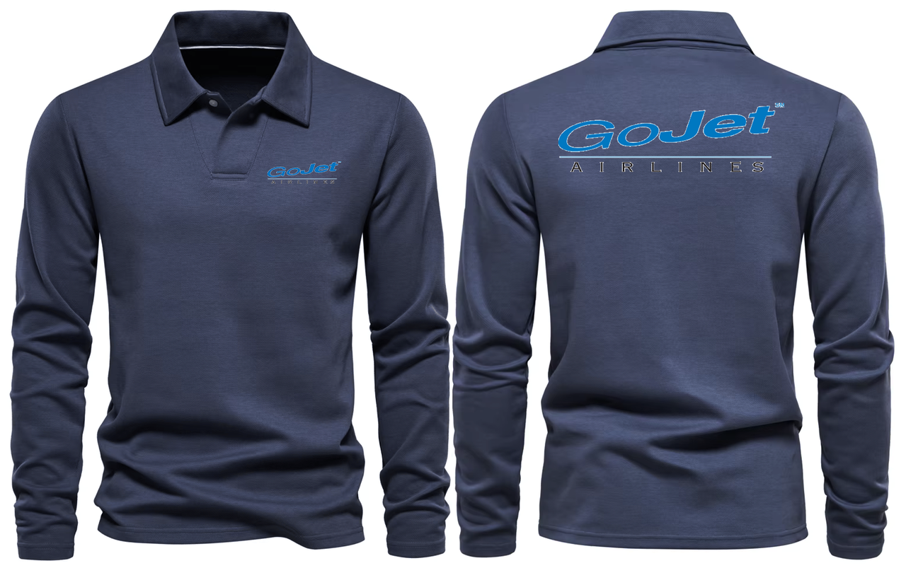 GO JET AIRLINES LONG SLEEVE  POLO