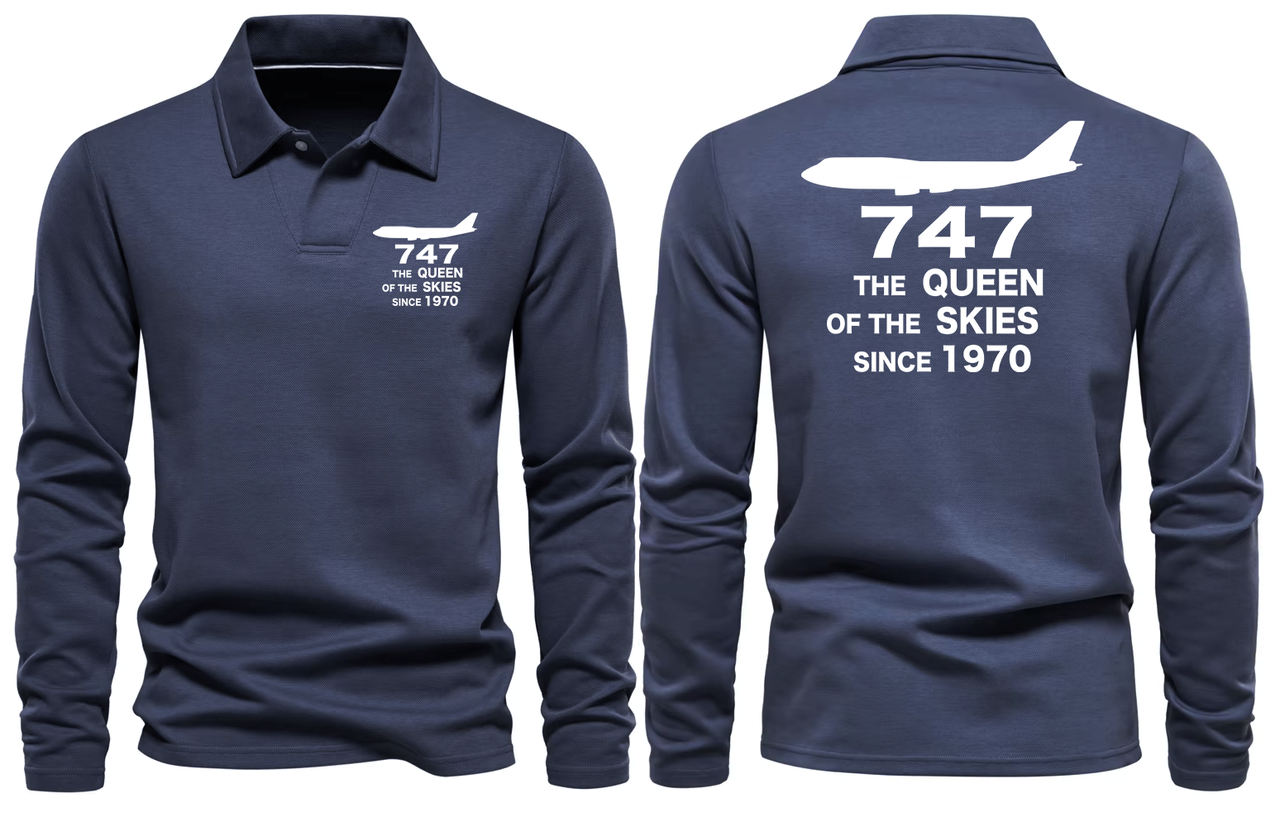 BOEING 747 LONG SLEEVE  POLO