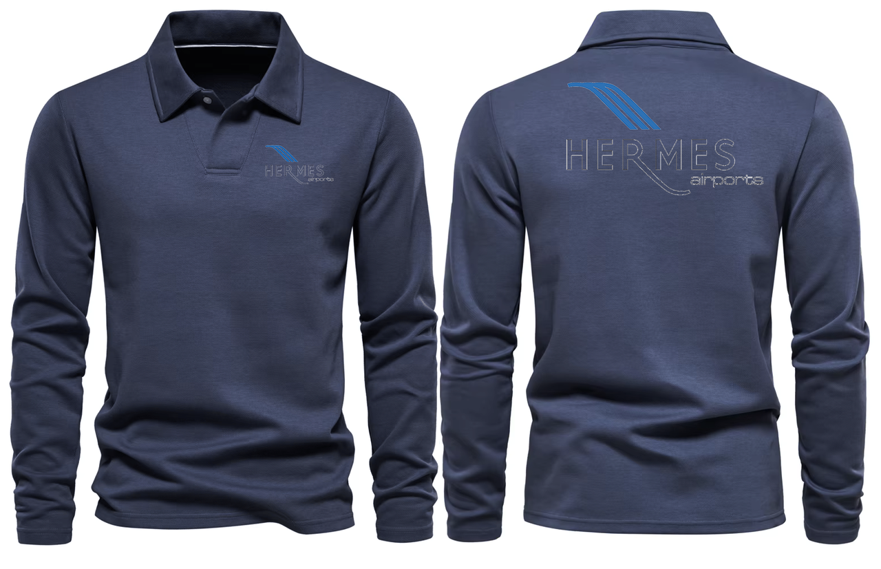 HERMES AIRWAYS LONG SLEEVE  POLO