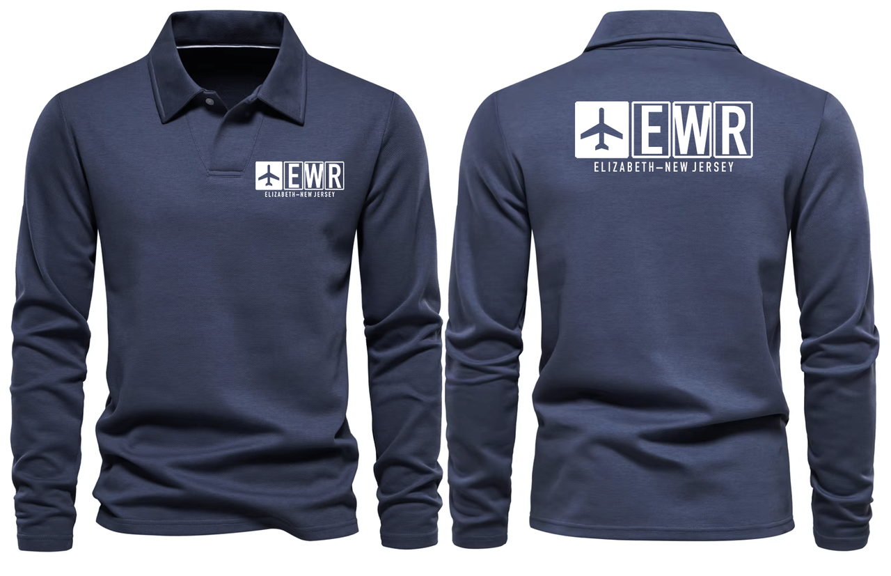 EWR AIRPORT LONG SLEEVE POLO