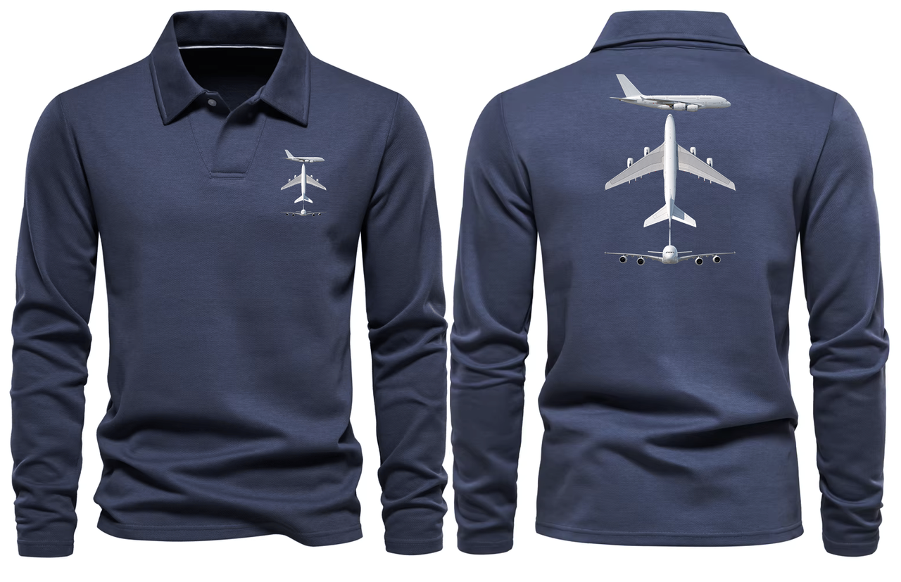 AIRBUS A380 LONG SLEEVE  POLO