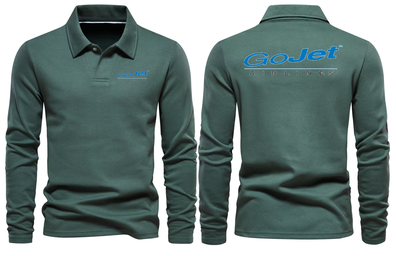 GO JET AIRLINES LONG SLEEVE  POLO