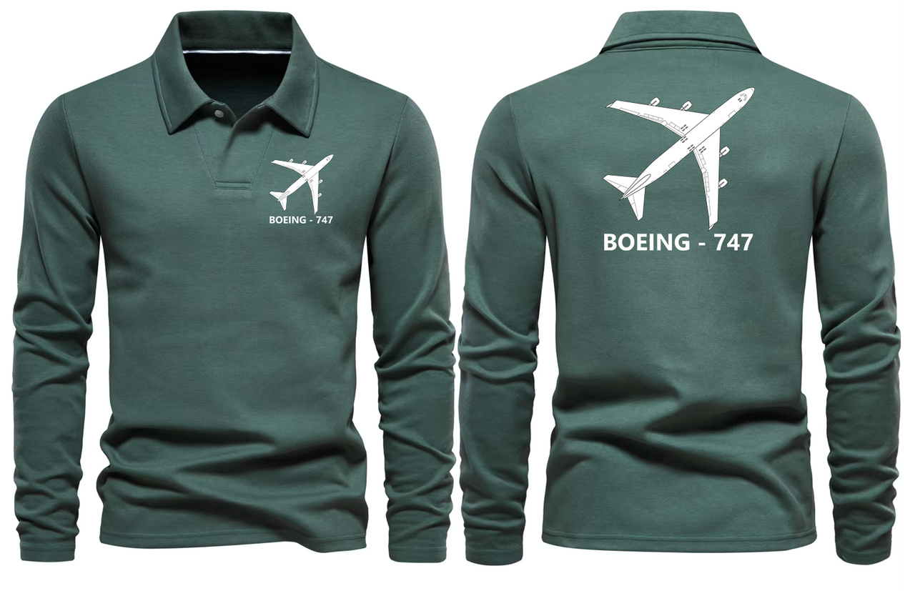 BOEING 747 LONG SLEEVE  POLO