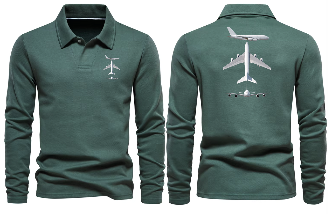 AIRBUS A380 LONG SLEEVE  POLO