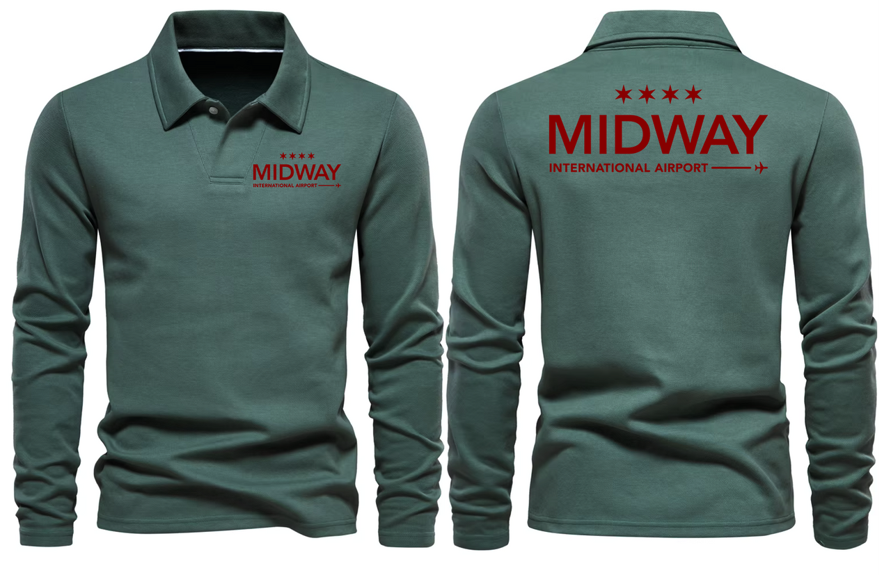 MIDWAY AIRPORT LONG SLEEVE  POLO