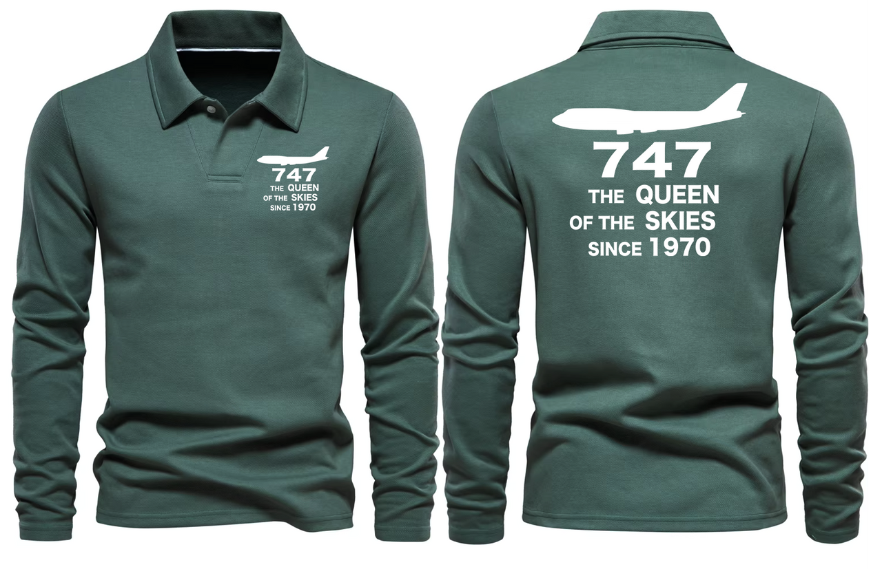 BOEING 747 LONG SLEEVE  POLO