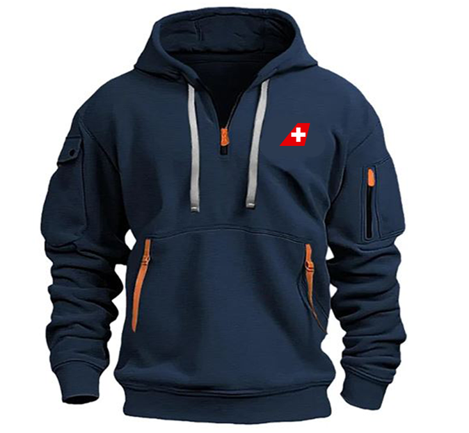 SWISS AIRWAYS AIRLINE HOODED JACKET PULLOVER