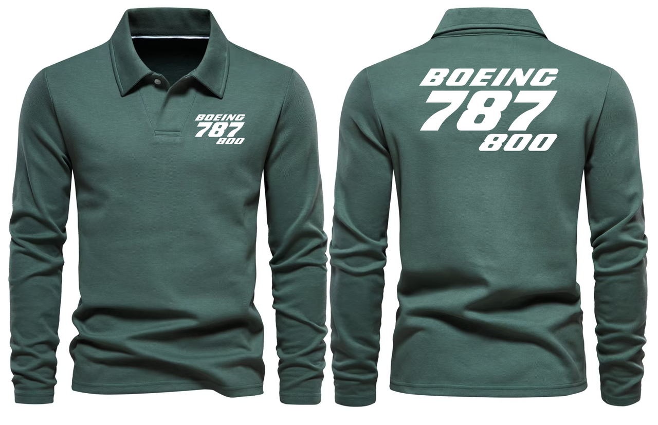 BOEING 787 800 LONG SLEEVE  POLO
