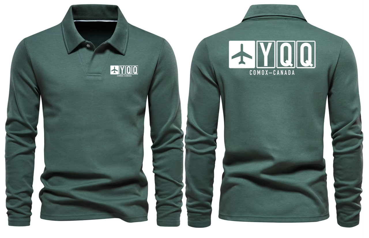 YQQ AIRPORT LONG SLEEVE POLO