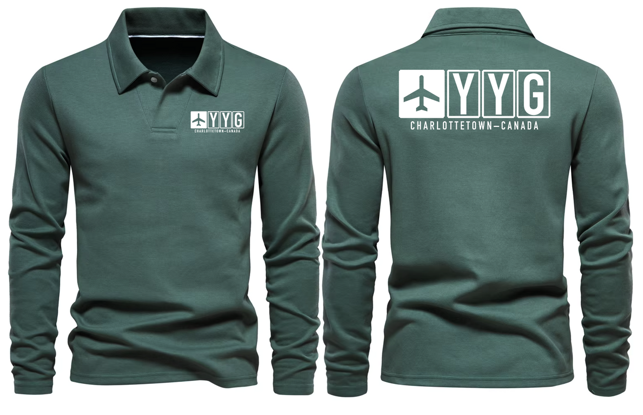 YYG AIRPORT LONG SLEEVE POLO