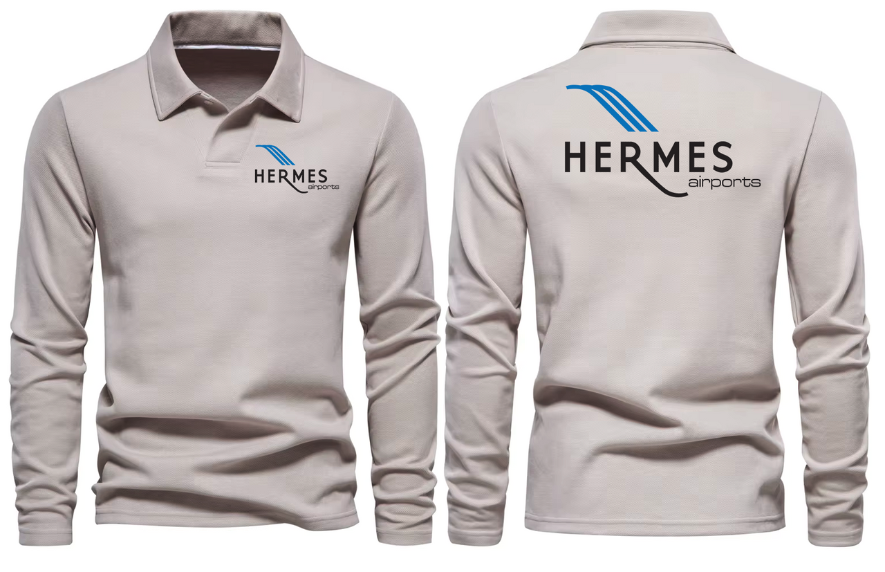 HERMES AIRPORT LONG SLEEVE  POLO
