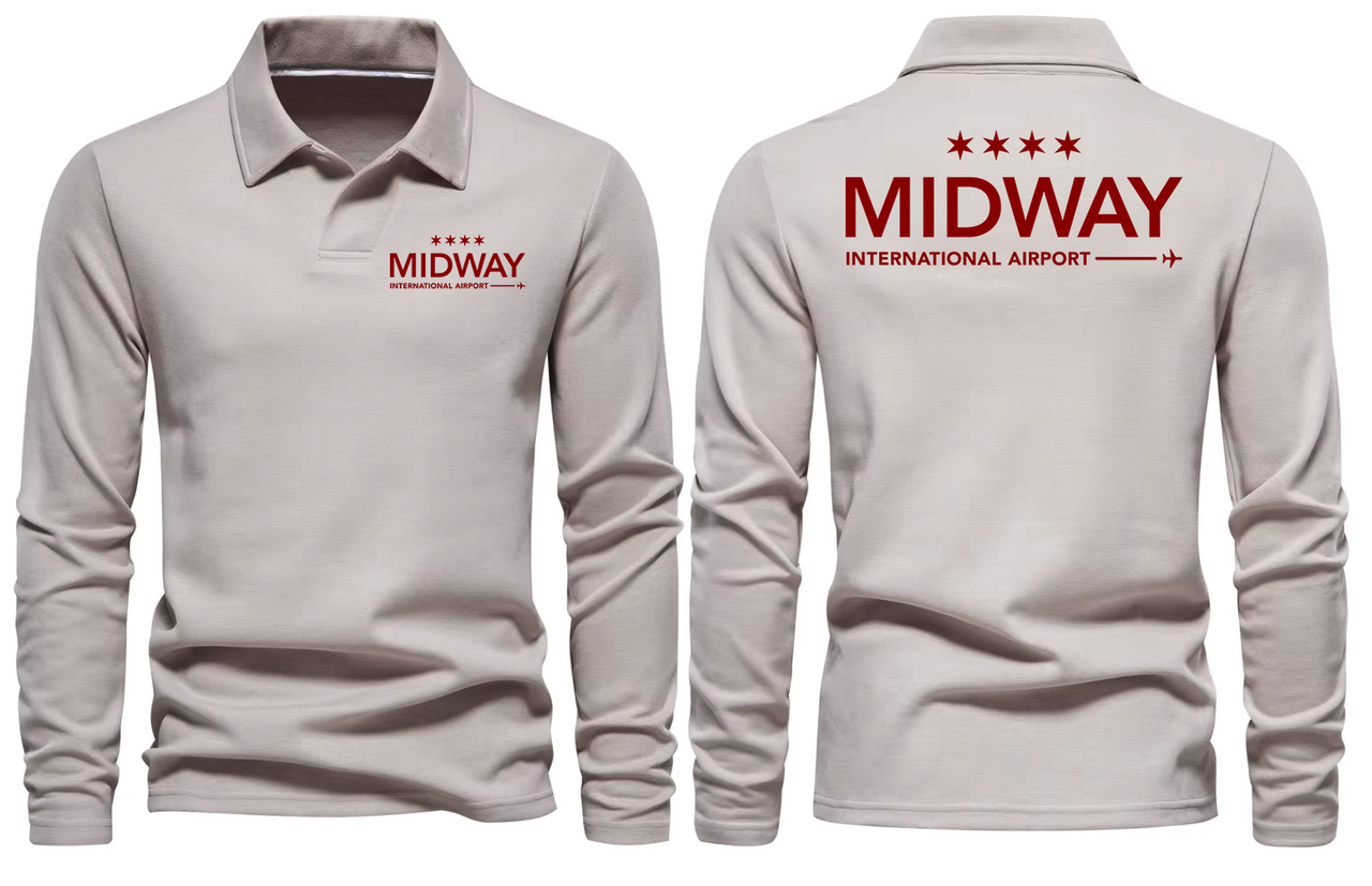 MIDWAY AIRPORT LONG SLEEVE  POLO