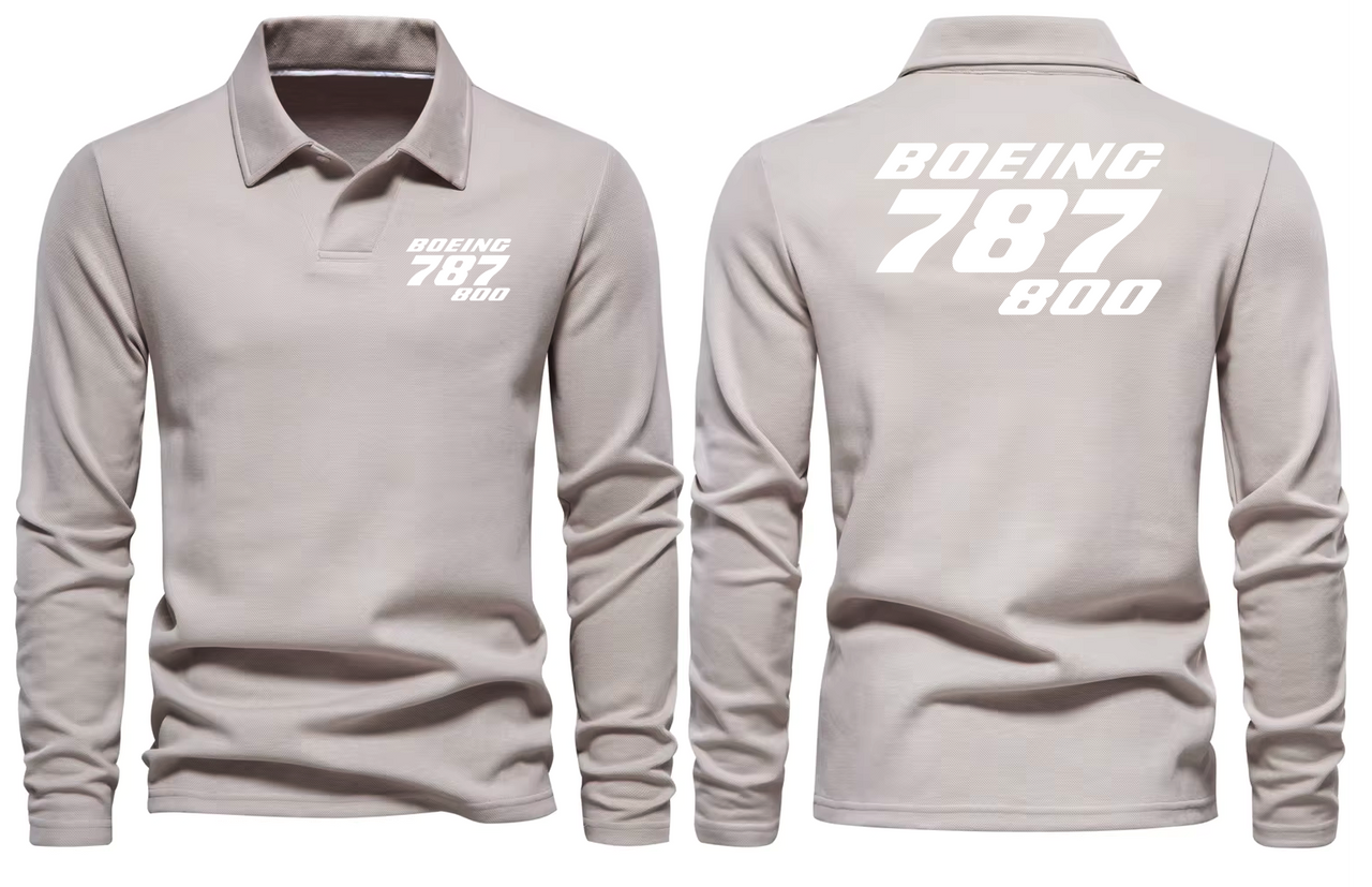 BOEING 787 800 LONG SLEEVE  POLO