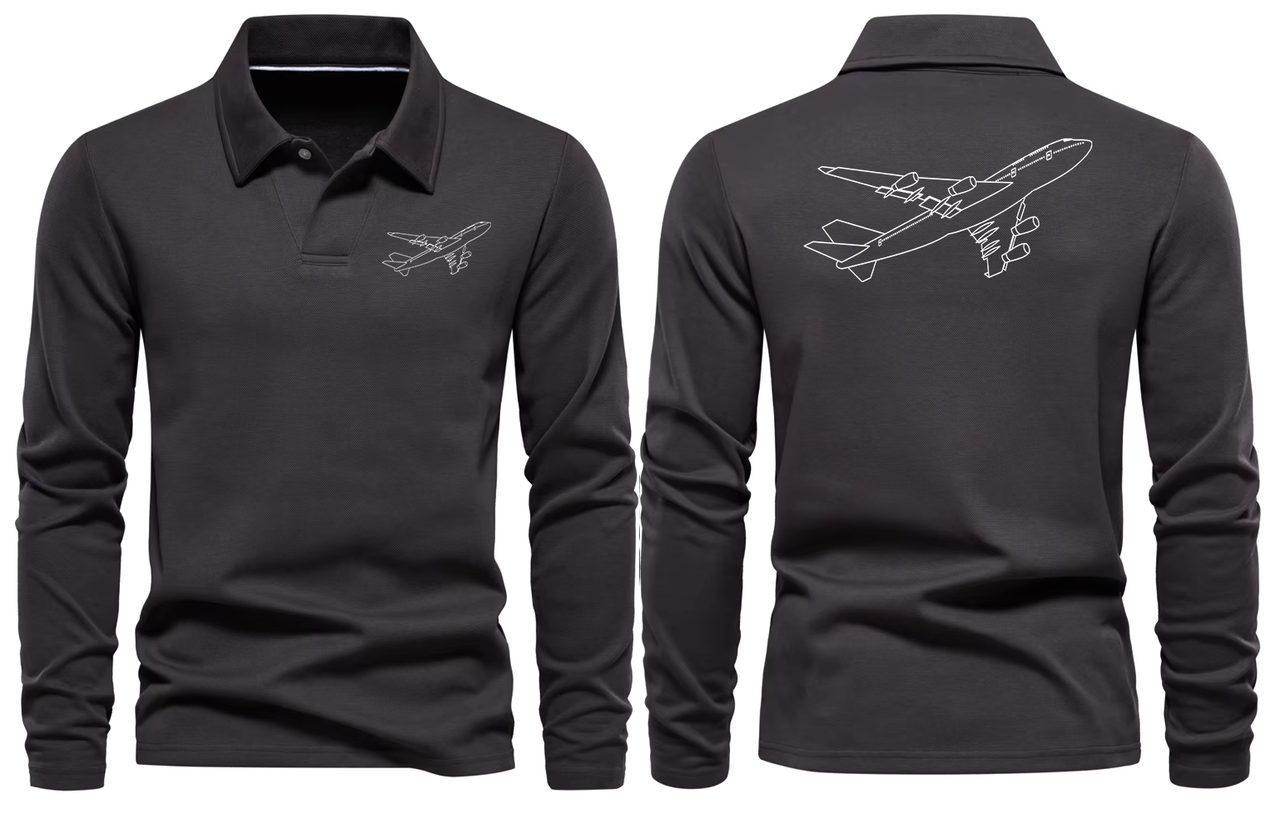 BOEING 747 LONG SLEEVE  POLO