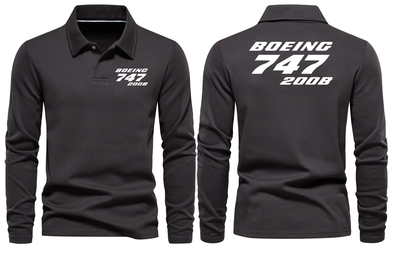 BOEING 747 - 200B LONG SLEEVE  POLO