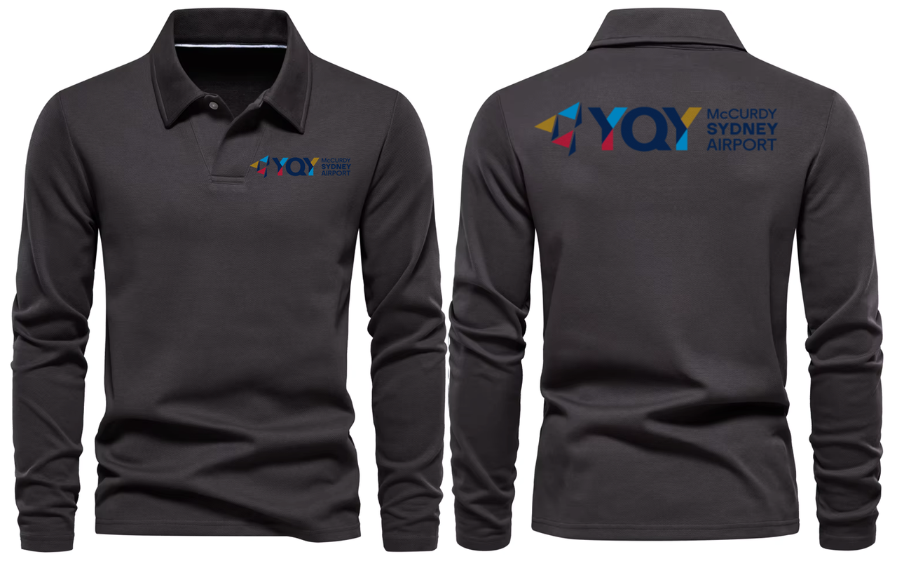 YQY AIRPORT LONG SLEEVE  POLO