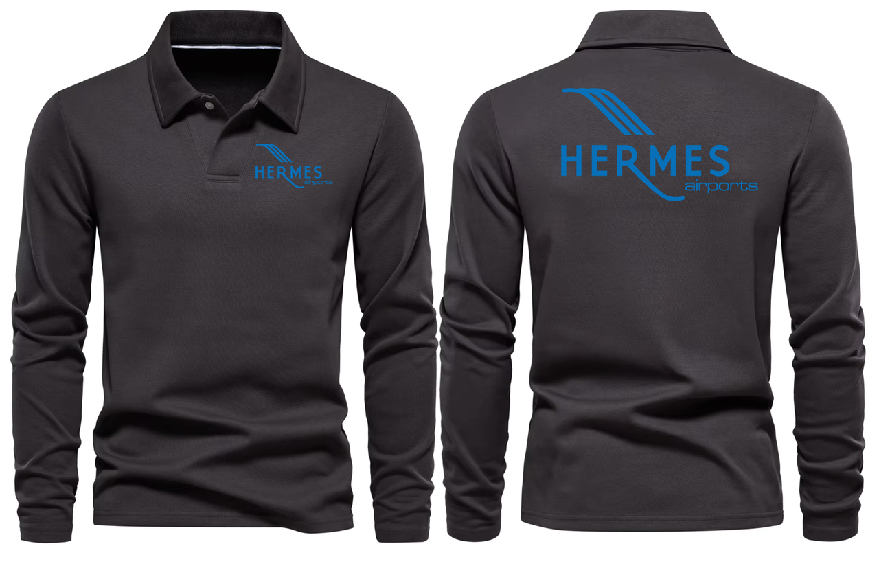 HERMES AIRPORT LONG SLEEVE  POLO