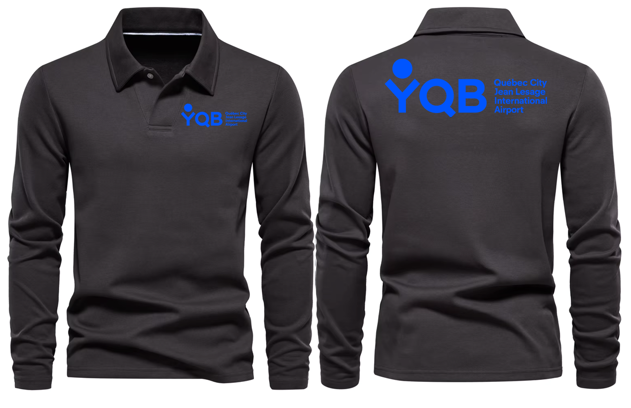 YQB AIRPORT LONG SLEEVE  POLO
