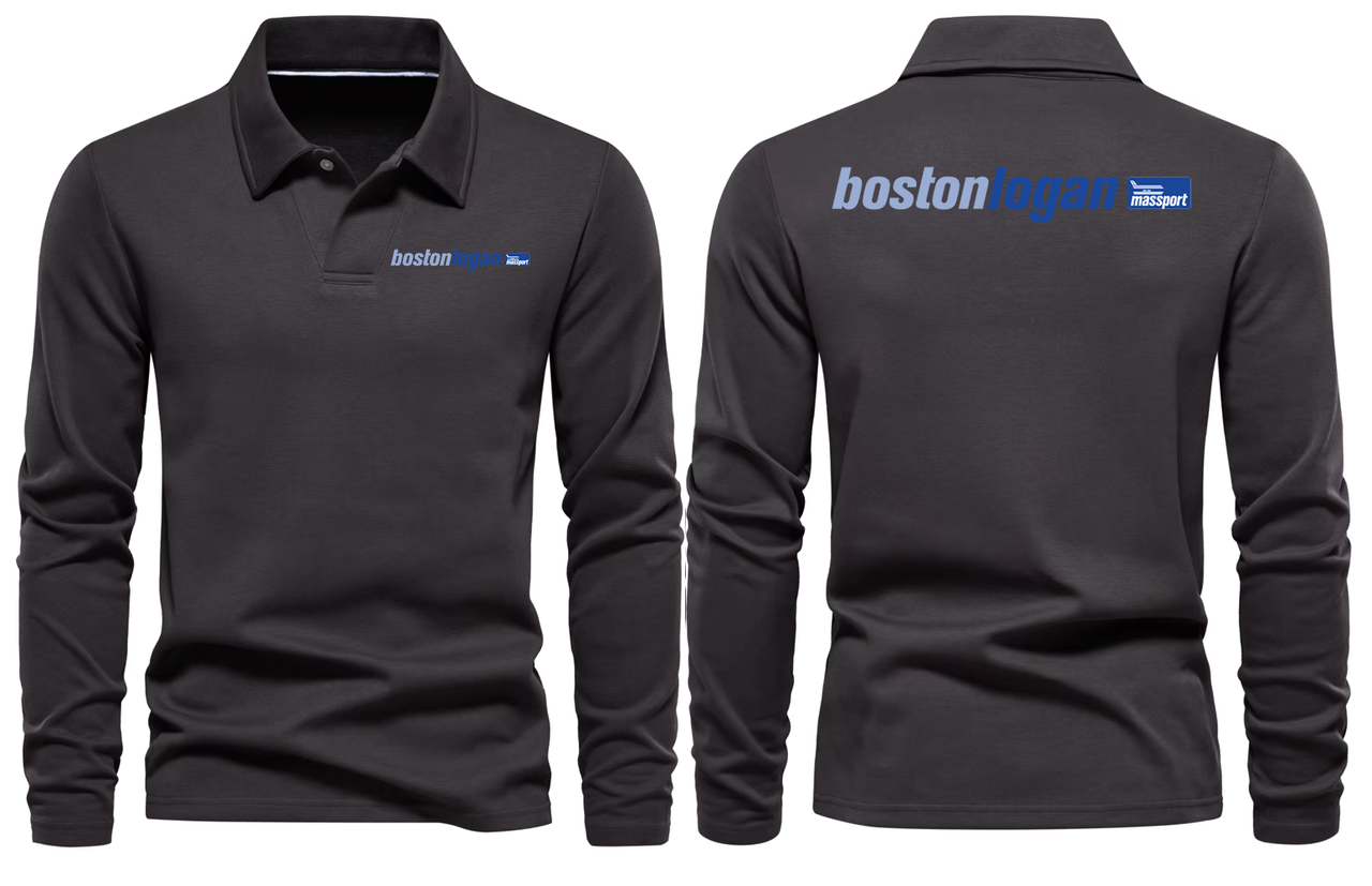 AER BOSTON AIRPORT LONG SLEEVE  POLO