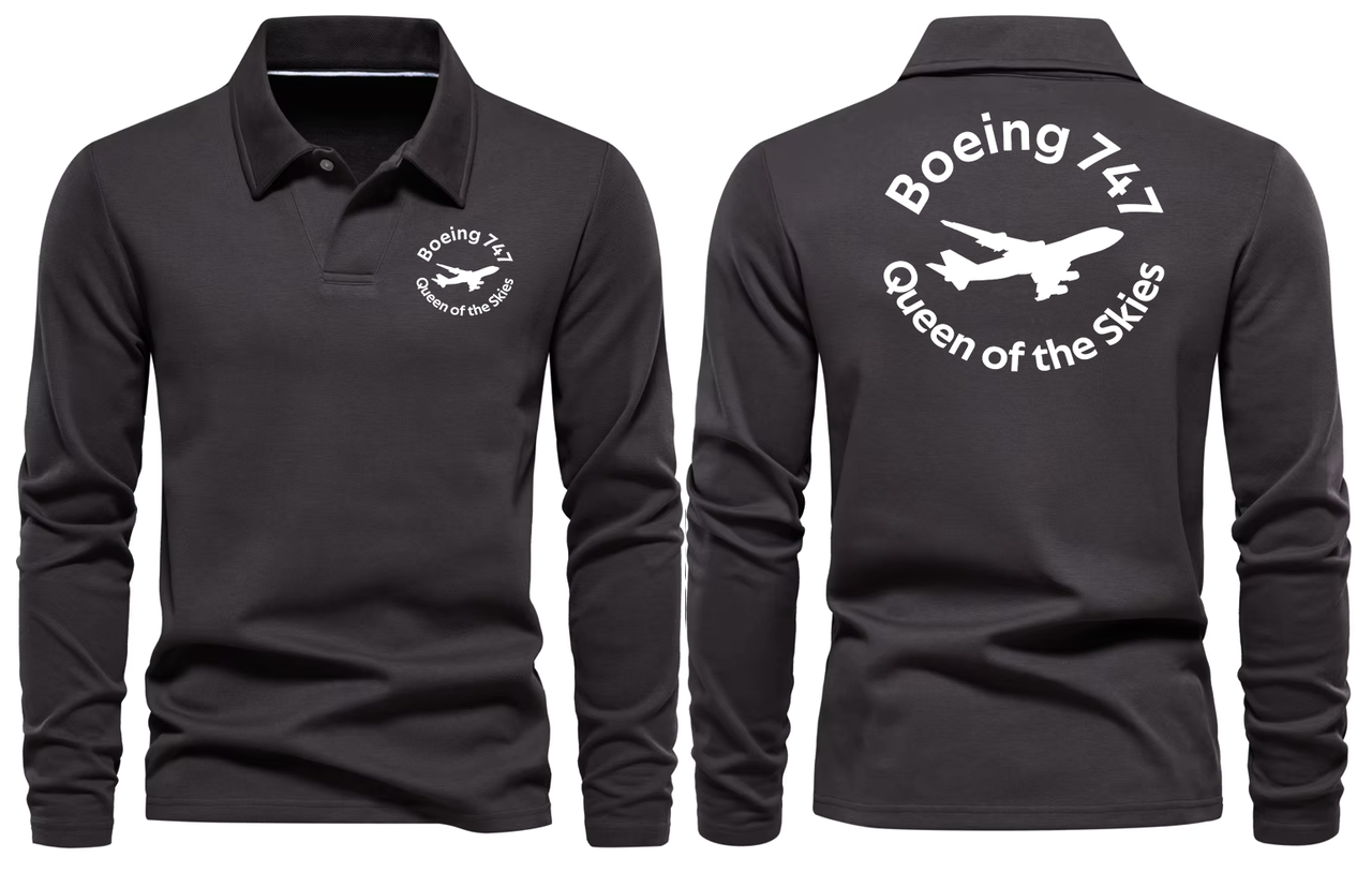 BOEING 747 LONG SLEEVE  POLO