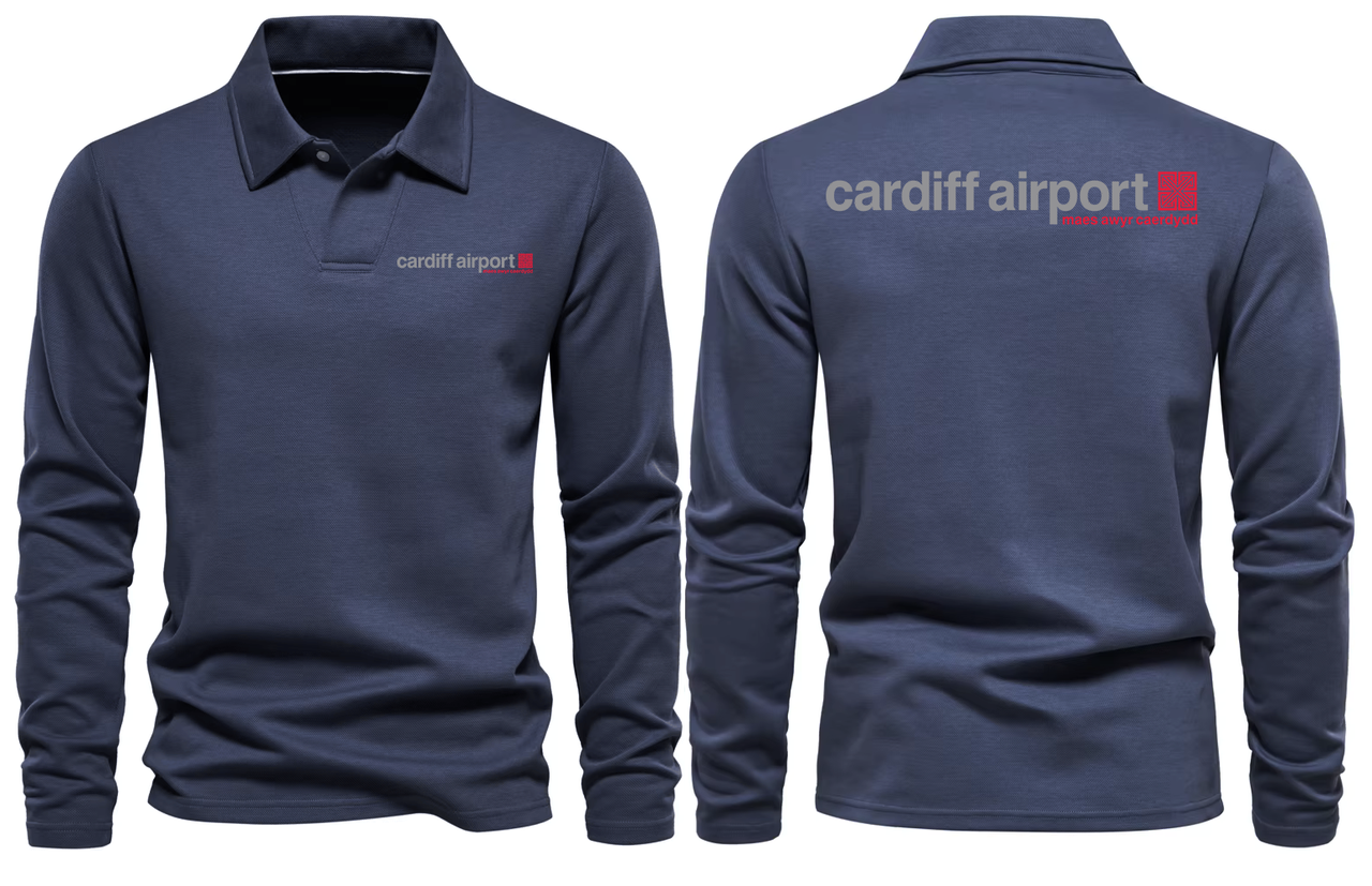 CARDIFF AIRPORT LONG SLEEVE  POLO