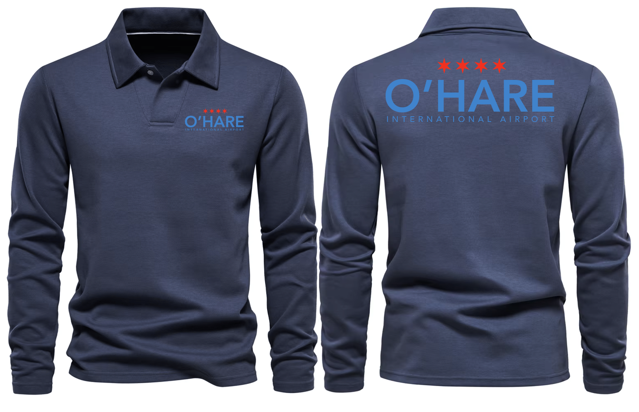 O HARE AIRPORT LONG SLEEVE  POLO