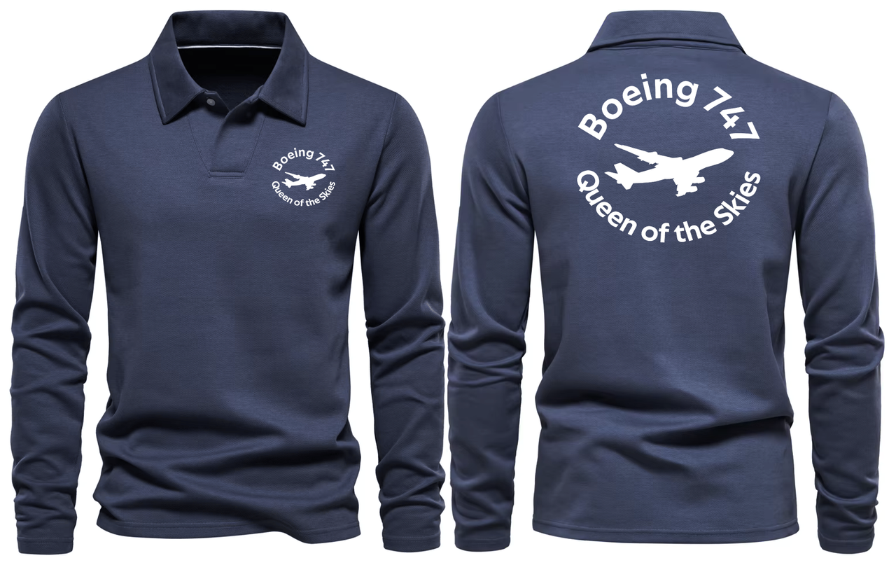 BOEING 747 LONG SLEEVE  POLO