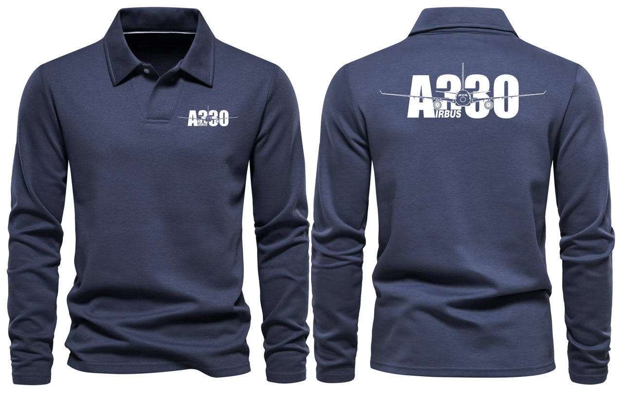 AIRBUS 330 LONG SLEEVE  POLO