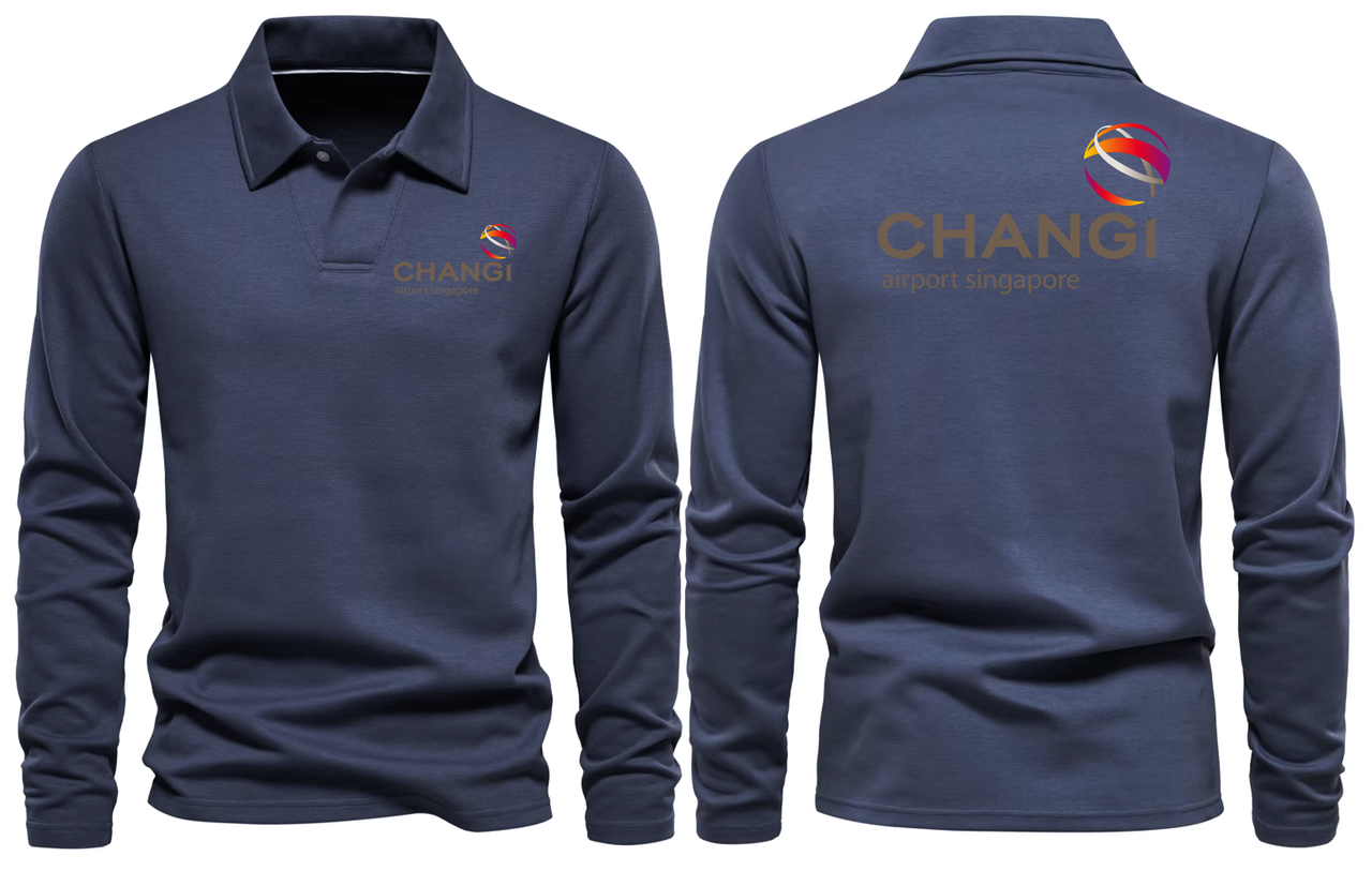AIR CHANGI AIRPORT LONG SLEEVE  POLO
