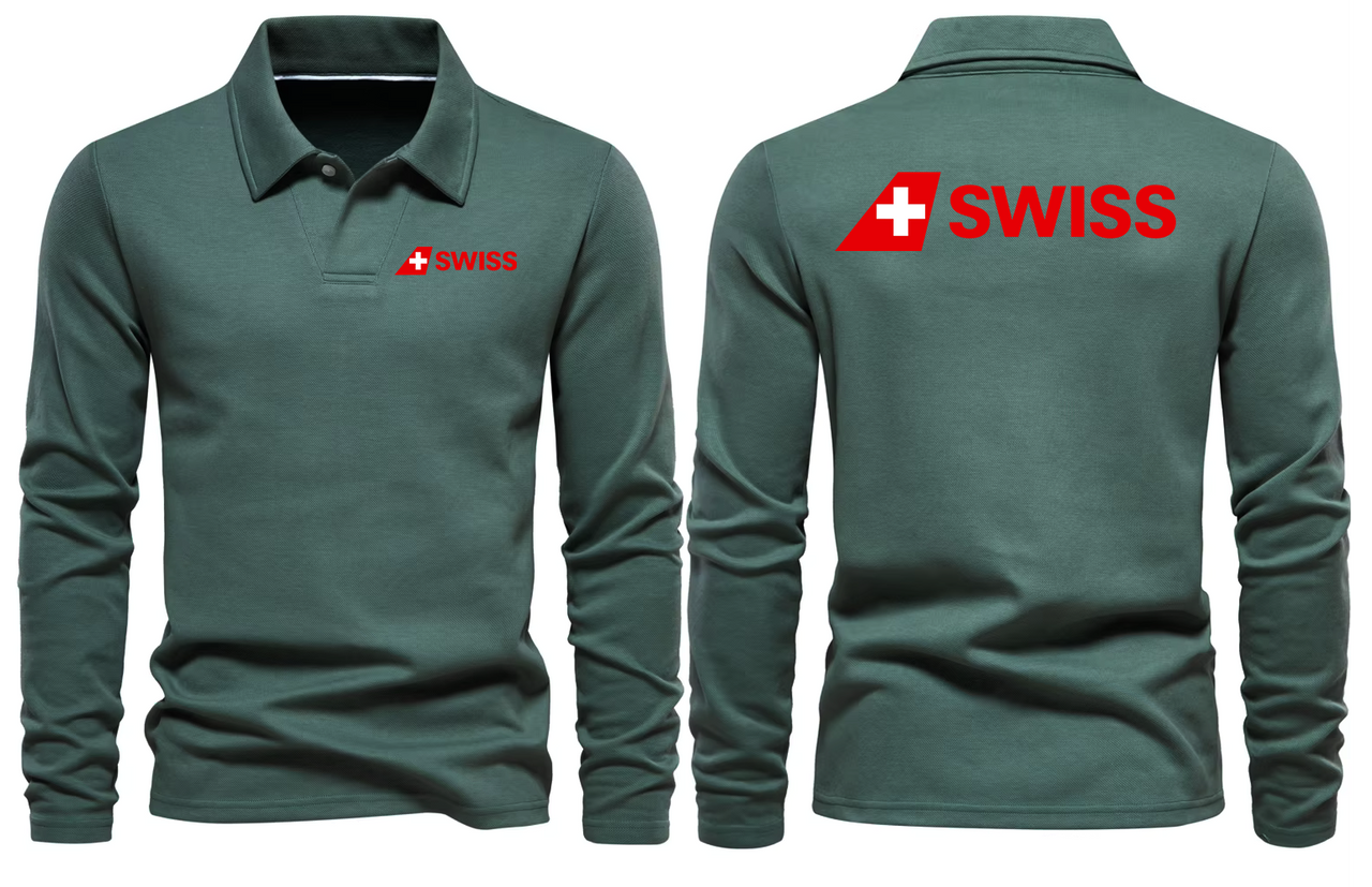 SWISS AIRLINES LONG SLEEVE  POLO