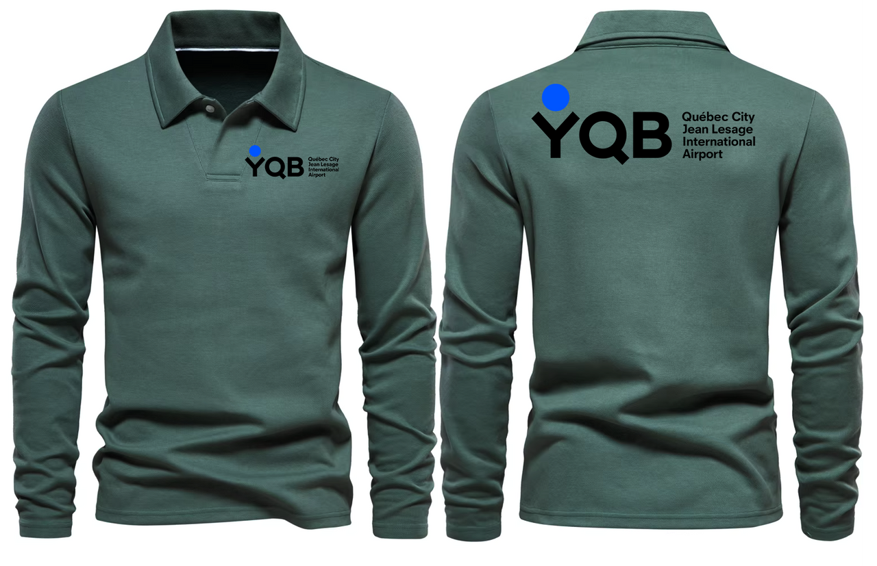 YQB AIRPORT LONG SLEEVE  POLO