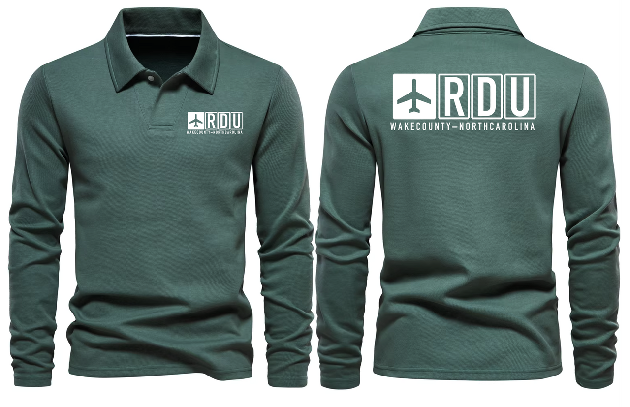 RDU AIRPORT LONG SLEEVE POLO