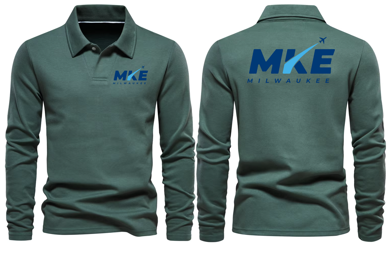 MKE AIRPORT LONG SLEEVE  POLO